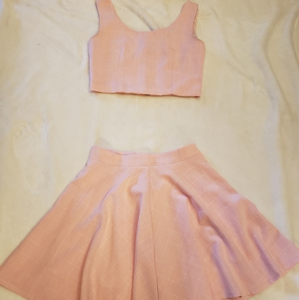 Vintage Japanese Boutique Crop Top and Skirt set
